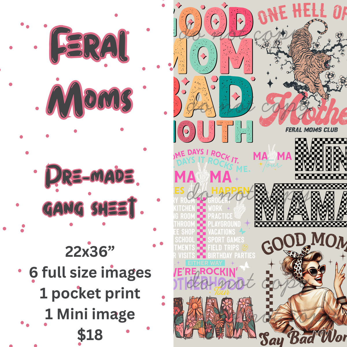 Feral Moms Mini Gang Sheet