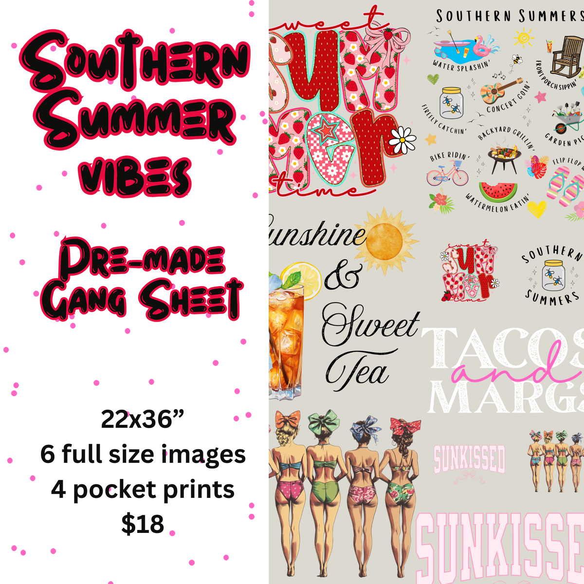 Southern Summer Vibes Mini Gang Sheet