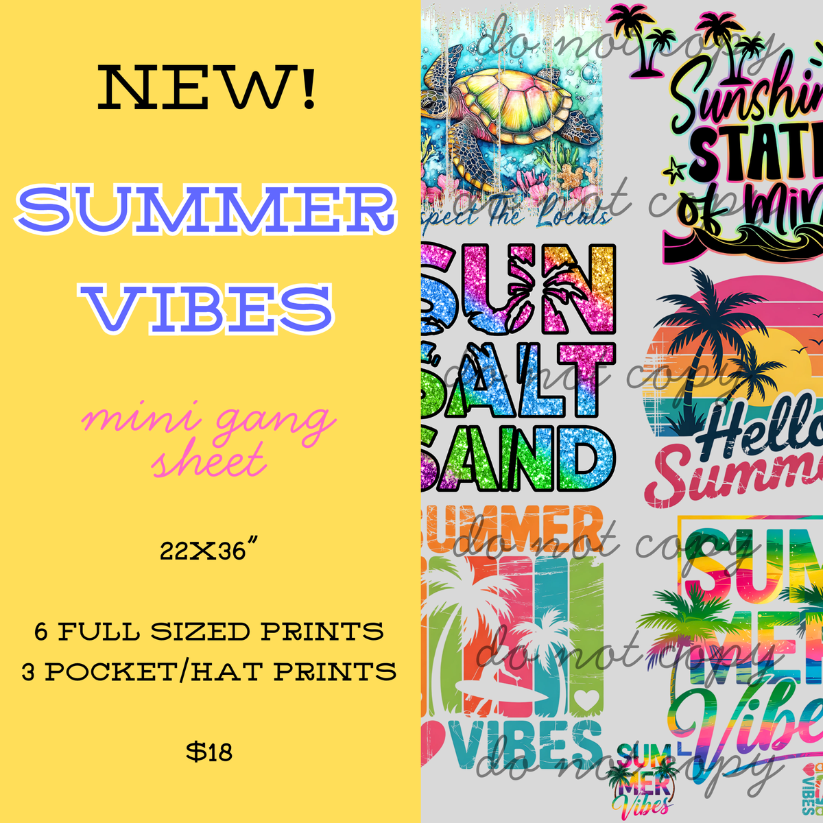 Summer Vibes Mini Gang Sheet