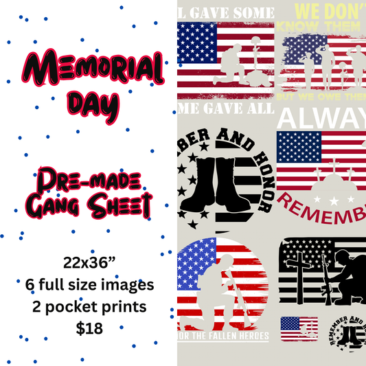 Memorial Day Mini Gang Sheet