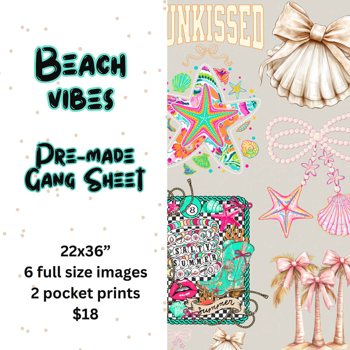 Beach Vibes Mini Gang Sheet