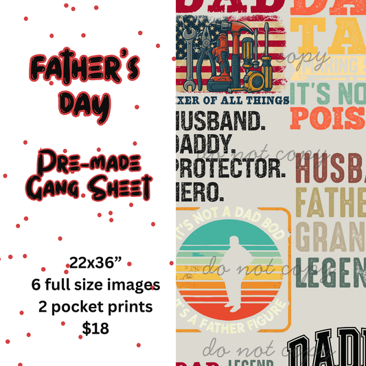 Father's Day Mini Gang Sheet