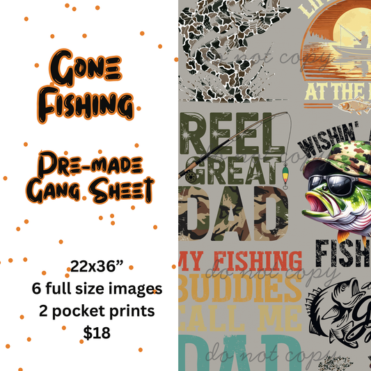 Gone Fishin' Mini Gang Sheet